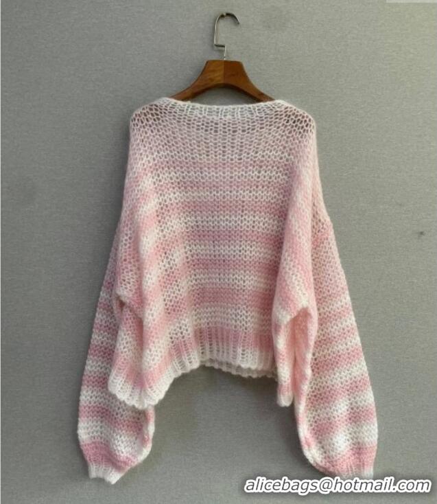 Shop Grade Loewe Mohair Crochet Sweater 0904 Light Pink 2025