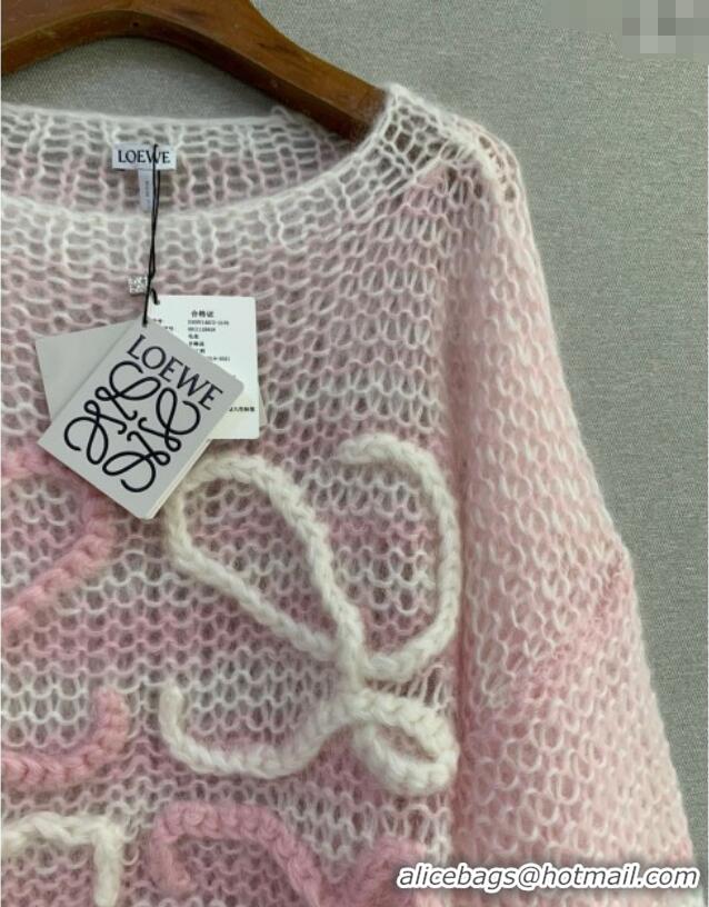 Shop Grade Loewe Mohair Crochet Sweater 0904 Light Pink 2025