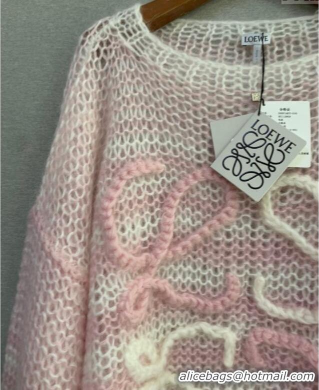 Shop Grade Loewe Mohair Crochet Sweater 0904 Light Pink 2025