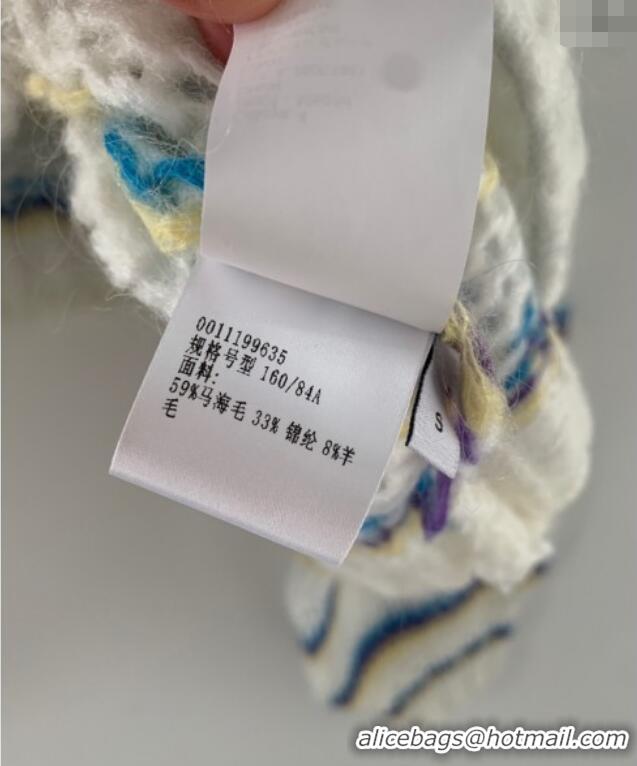 Super Quality Loewe Mohair Crochet Sweater 0904 White/Blue/Purple 2025