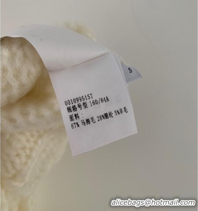 New Fashion Loewe Mohair Crochet Cardigan 0904 Ivory White 2025