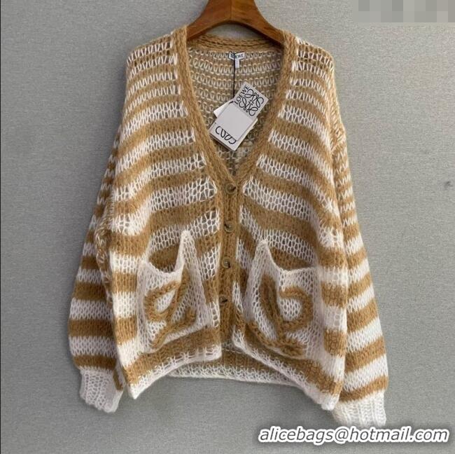 Grade Quality Loewe Mohair Crochet Cardigan 0904 White/Beige 2025