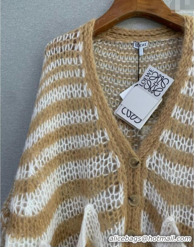 Grade Quality Loewe Mohair Crochet Cardigan 0904 White/Beige 2025
