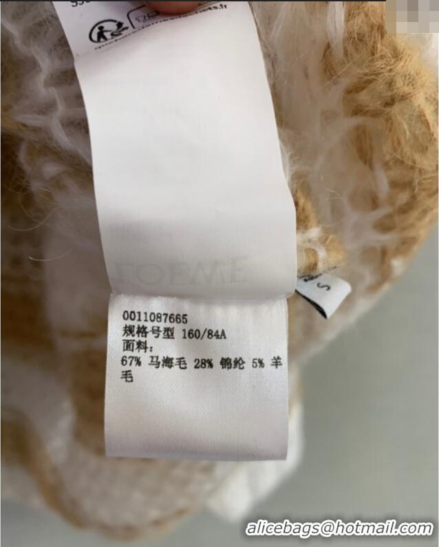 Grade Quality Loewe Mohair Crochet Cardigan 0904 White/Beige 2025