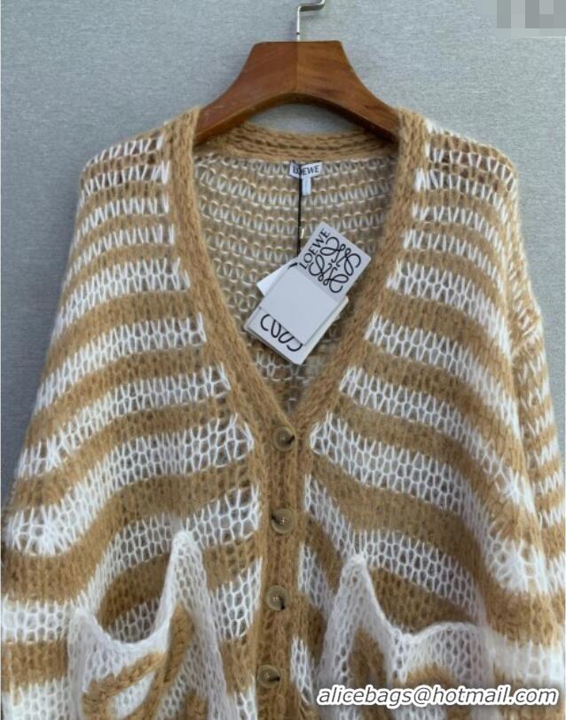 Grade Quality Loewe Mohair Crochet Cardigan 0904 White/Beige 2025