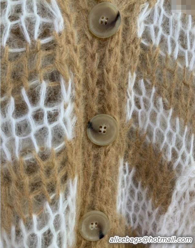 Grade Quality Loewe Mohair Crochet Cardigan 0904 White/Beige 2025