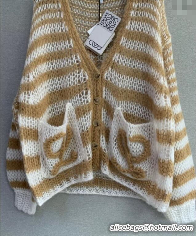 Grade Quality Loewe Mohair Crochet Cardigan 0904 White/Beige 2025