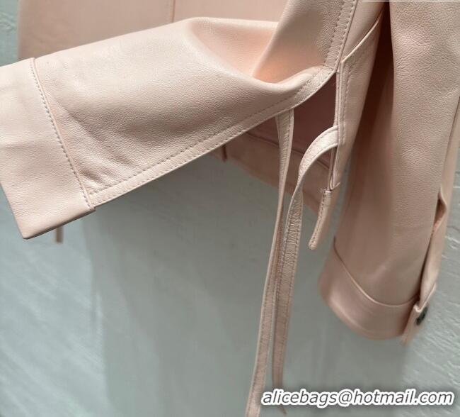 Luxury Cheap Loewe Lambskin Leather Jacket 1015 Pink 2025