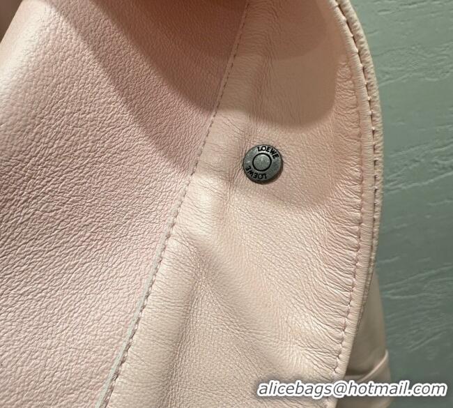 Luxury Cheap Loewe Lambskin Leather Jacket 1015 Pink 2025