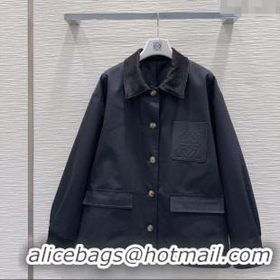 Market Sells Loewe Cotton Jacket LW101501 Black 2025