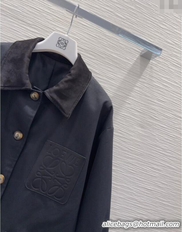 Market Sells Loewe Cotton Jacket LW101501 Black 2025