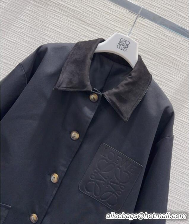 Market Sells Loewe Cotton Jacket LW101501 Black 2025