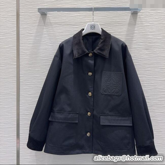 Market Sells Loewe Cotton Jacket LW101501 Black 2025