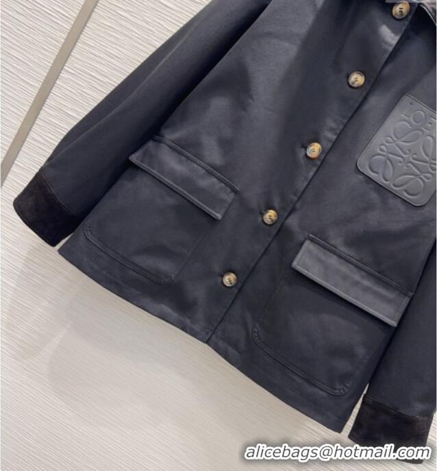 Market Sells Loewe Cotton Jacket LW101501 Black 2025