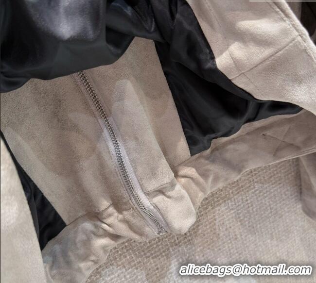 Top Quality Loewe Belted Sheepskin Suede Jacket LW101502 Grey 2025