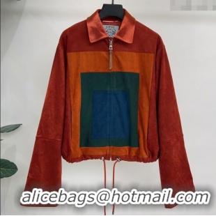 Traditional Specials Loewe Suede Patchwork Jacket 1015 Dark Red 2025