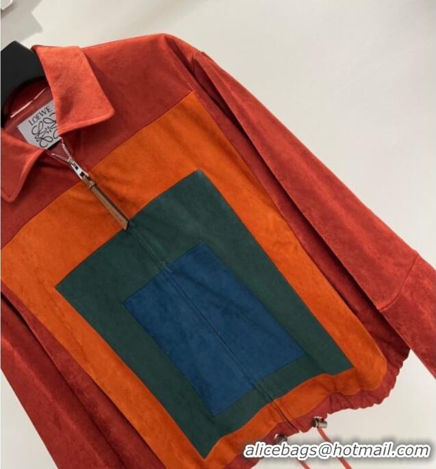 Traditional Specials Loewe Suede Patchwork Jacket 1015 Dark Red 2025
