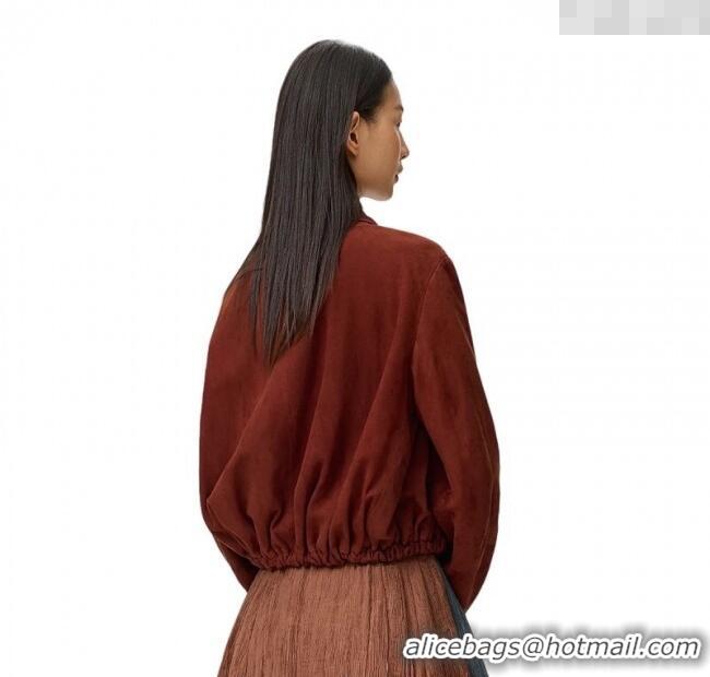 Traditional Specials Loewe Suede Patchwork Jacket 1015 Dark Red 2025