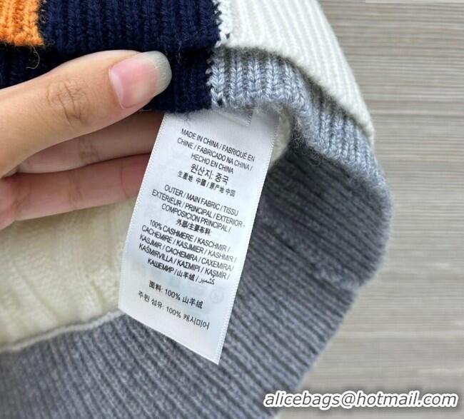 Original Cheap Loewe Cashmere Patchwork Sweater 1015 White 2025