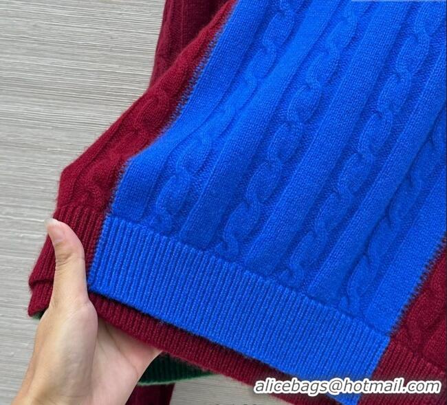 Super Quality Loewe Cashmere Patchwork Sweater 1015 Red 2025