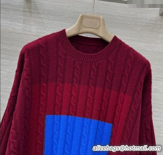 Super Quality Loewe Cashmere Patchwork Sweater 1015 Red 2025