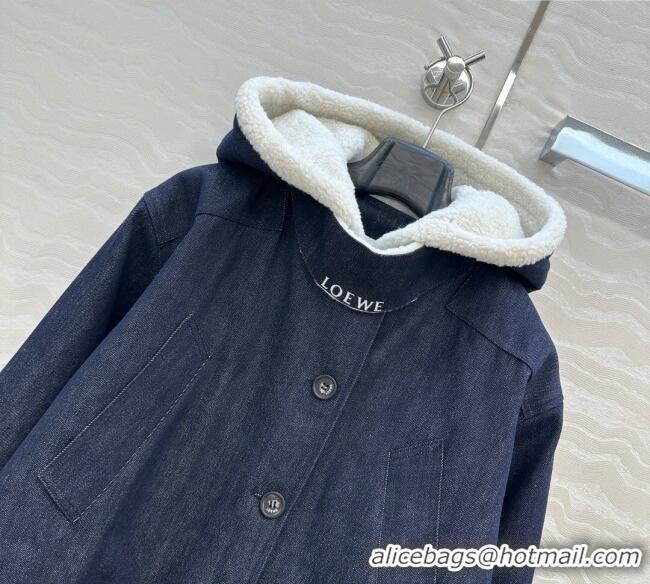 Super Quality Loewe Denim Padded Jacket LW110601 Blue 2025