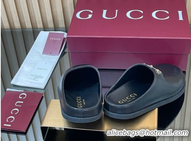 Popular Style Gucci GG Suede Flat Mules with Horsebit Black 836057 1020016