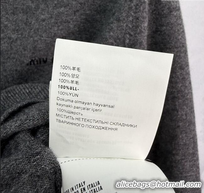 ​Top Quality Miu Miu Wool Zip Polo Sweatshirt 0814 Grey 2025