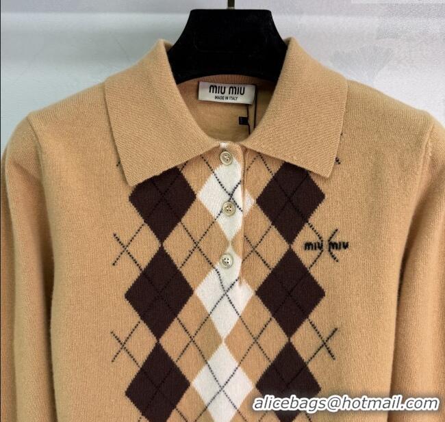 Trendy Design Miu Miu Cashmere Knit Sweater 0814 Camel 2025