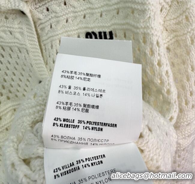 Affordable Price Miu Miu Crochet Cardigan 0814 White 2025