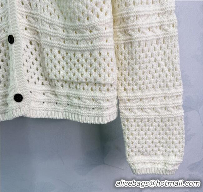 Affordable Price Miu Miu Crochet Cardigan 0814 White 2025