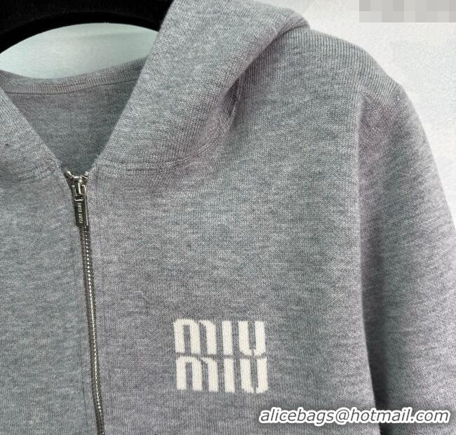 Buy Inexpensive Miu Miu Wool Jacket 0814 Grey/Black 2025