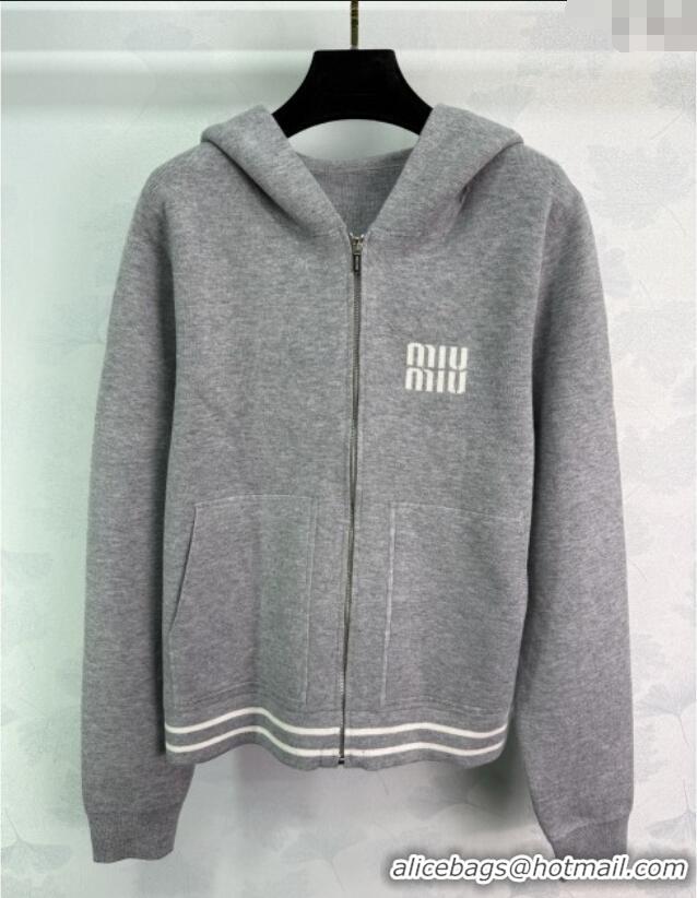 Buy Inexpensive Miu Miu Wool Jacket 0814 Grey/Black 2025