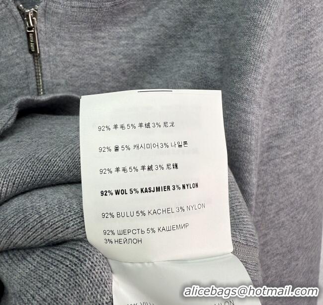 Buy Inexpensive Miu Miu Wool Jacket 0814 Grey/Black 2025