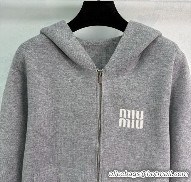 Buy Inexpensive Miu Miu Wool Jacket 0814 Grey/Black 2025