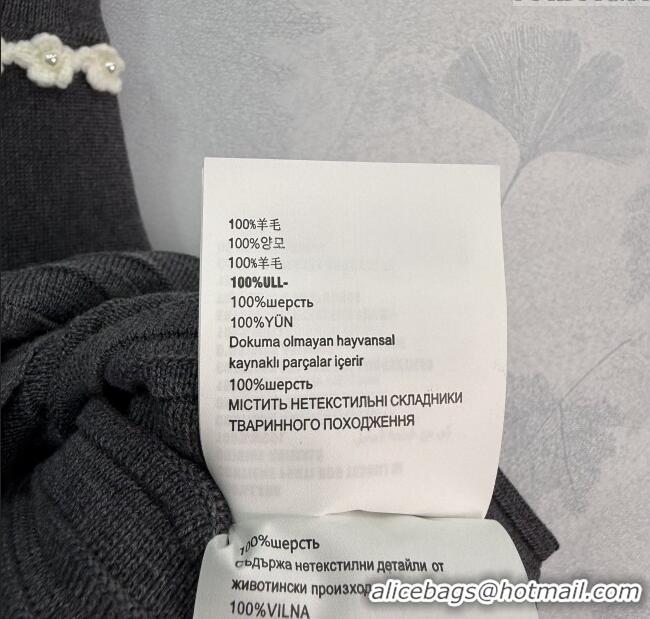 Unique Grade Miu Miu Wool Knit Skirt with Bloom 0814 Grey 2025