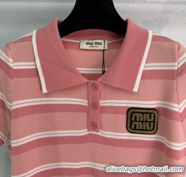 Unique Grade Miu Miu Striped Tops 0814 Pink 2025