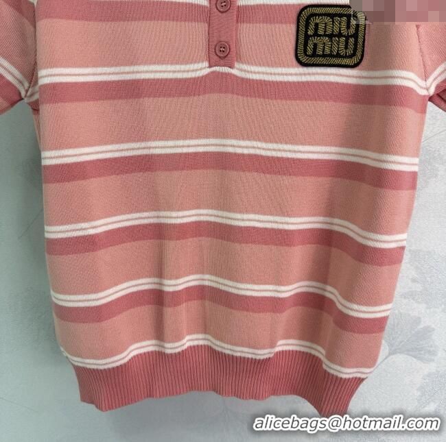 Unique Grade Miu Miu Striped Tops 0814 Pink 2025