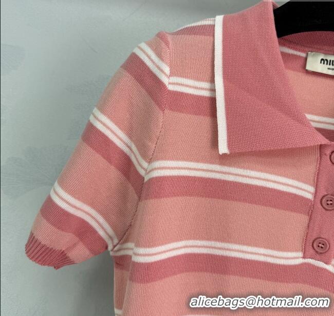 Unique Grade Miu Miu Striped Tops 0814 Pink 2025