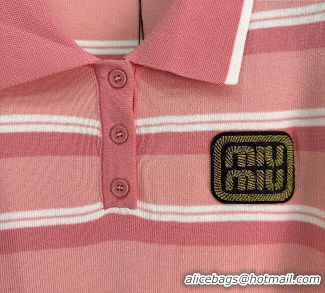 Unique Grade Miu Miu Striped Tops 0814 Pink 2025