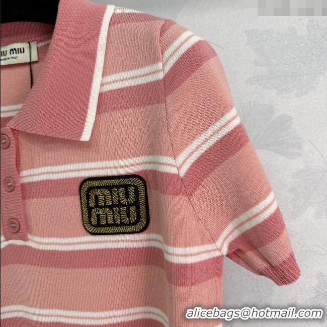 Unique Grade Miu Miu Striped Tops 0814 Pink 2025