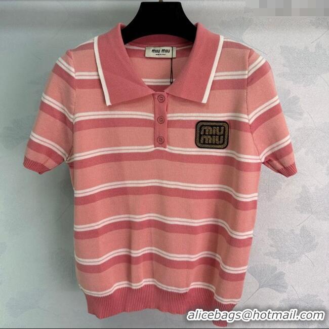 Unique Grade Miu Miu Striped Tops 0814 Pink 2025