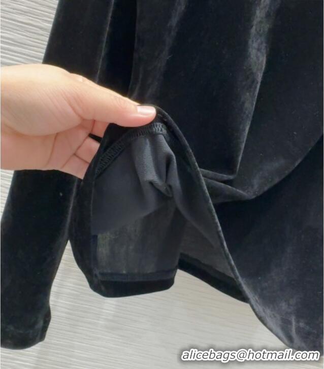 Super Quality Miu Miu Velvet Sweatshirt 0814 Black 2025