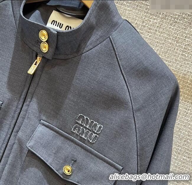 ​Best Price Miu Miu Jacket 0814 Dark Grey 2025