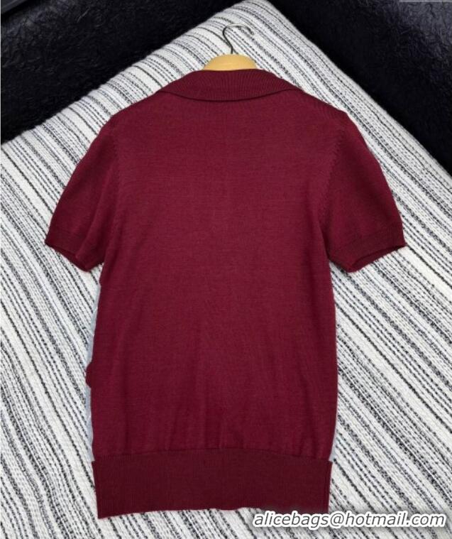 ​Good Looking Miu Miu Cashmere Plaid Polo Shirt 0814 Red 2025