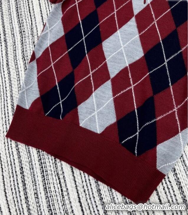 ​Good Looking Miu Miu Cashmere Plaid Polo Shirt 0814 Red 2025