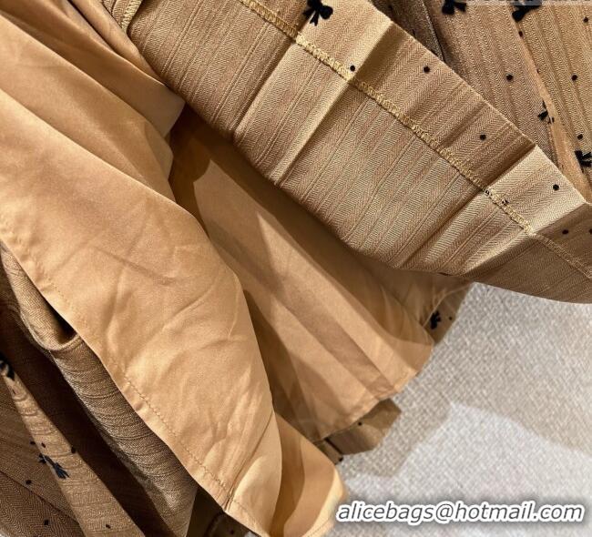 ​Good Looking Miu Miu Pleated Skirt with Print 0814 Yellow 2025