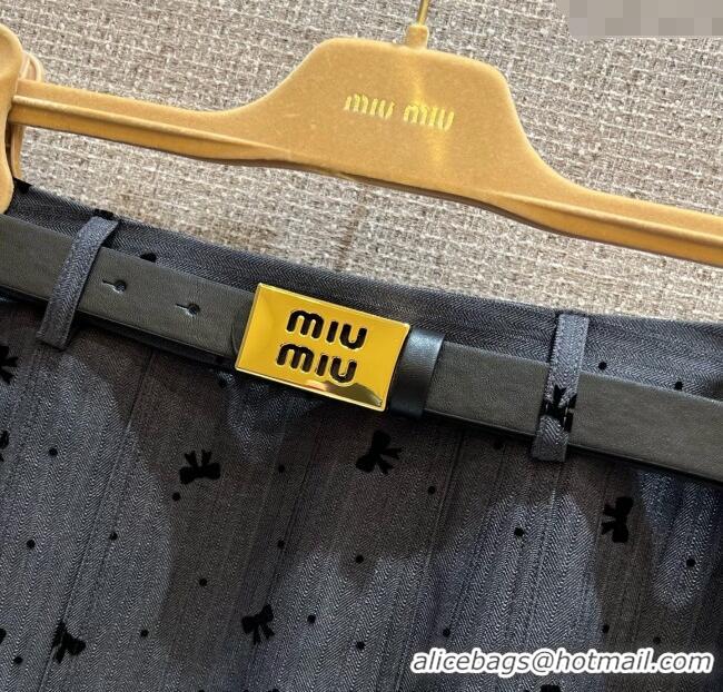 ​Top Design Miu Miu Pleated Skirt with Print 0814 Grey 2025