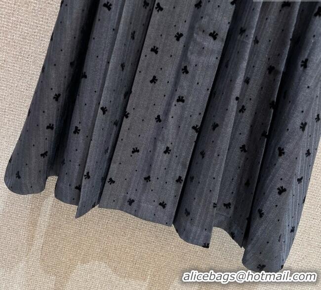 ​Top Design Miu Miu Pleated Skirt with Print 0814 Grey 2025