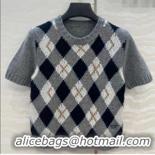 Grade Design Miu Miu Cashmere Short Sweater 0814 Grey 2025